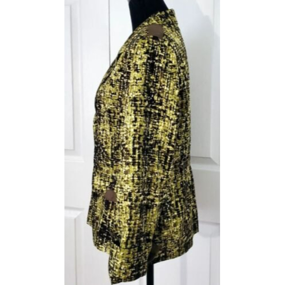 LAURA ASHLEY Single Breasted Blazer Green Multicolor Lined Jacket Sz M EUC - Picture 2 of 9